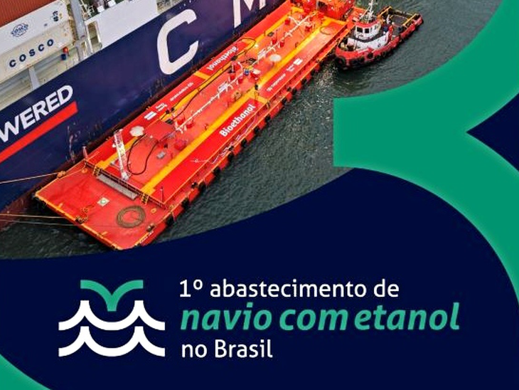 CMA CGM, Copersucar e Bunker One realizam primeiro abastecimento com etanol de navio porta-contêineres transoceânico no Brasil, no Porto de Santos