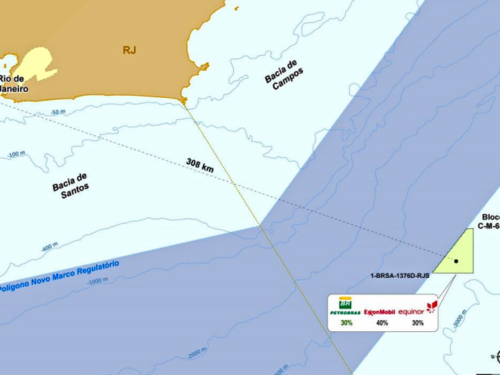 Petrobras faz descoberta de petróleo no poço pioneiro do bloco C-M-657 na Bacia de Campos
