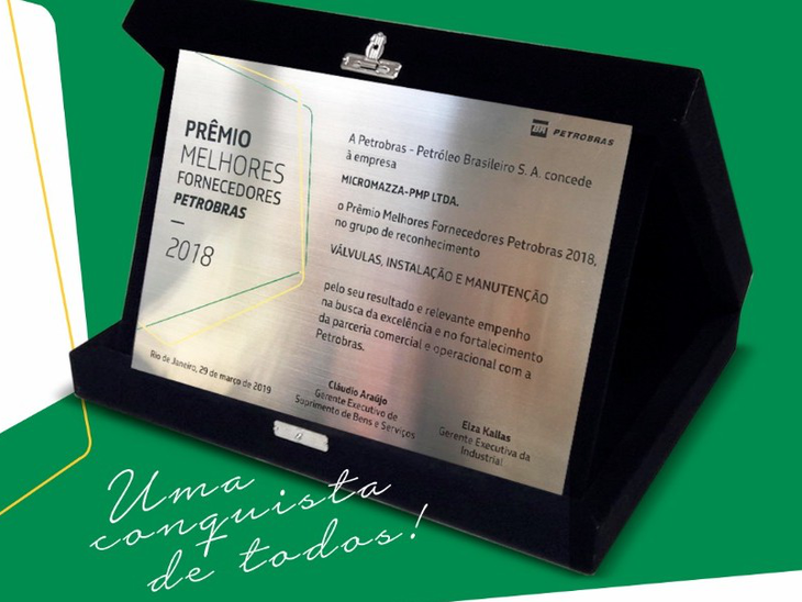 Micromazza recebe o Prêmio Melhores Fornecedores Petrobras 2018