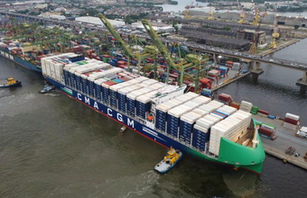 Atracação histórica: Porto do Rio de Janeiro recebe o navio sustentável CMA CGM Bahia movido a GNL