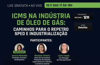 Becomex realiza evento online ao vivo e gratuito sobre ICMS na indústria de Óleo e Gás